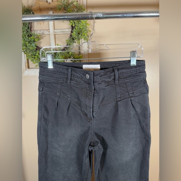 Something Navy Yoke Front Barrel Leg Jeans Black Size 8 cotton - Picture 3 of 5